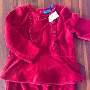Children a place darling red velour outfit